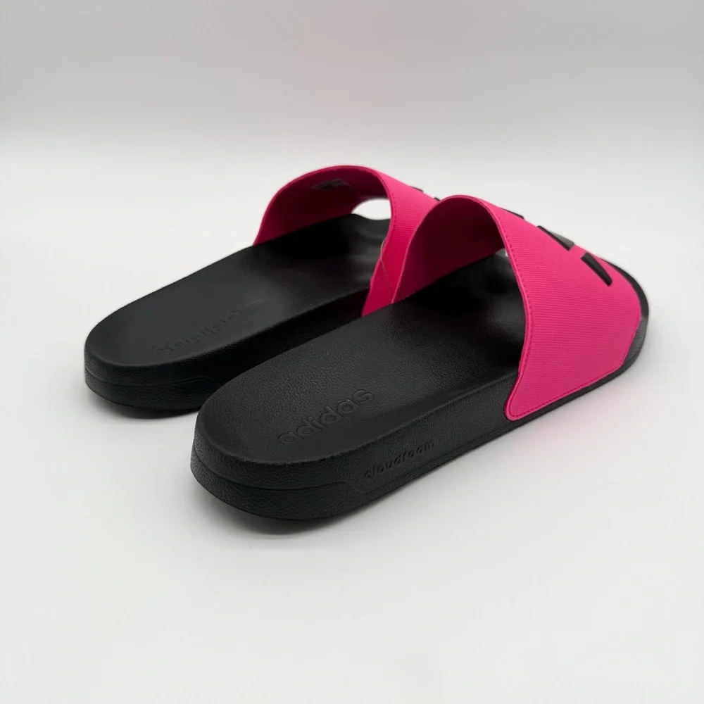 Adidas Adilette Shower Slide Sandals Cushioned Black Pink Men's Size 16 NEW